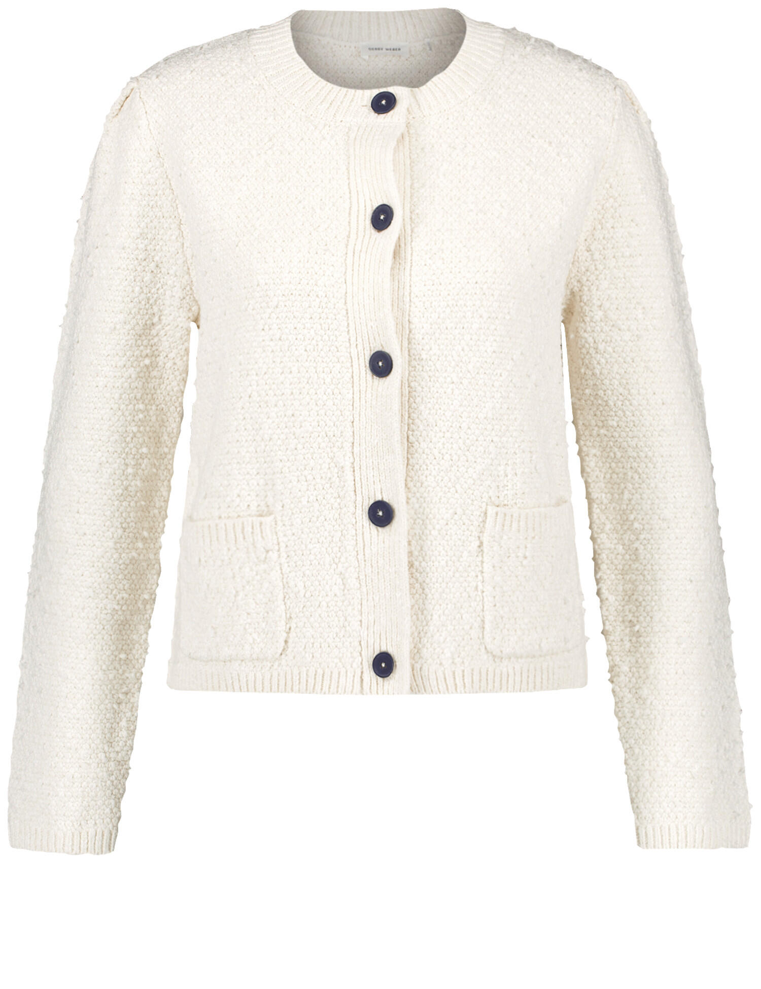 GERRY WEBER Edition - Kastige Strickjacke in Strukturoptik whisper white - Gr. - 48 von GERRY WEBER Edition