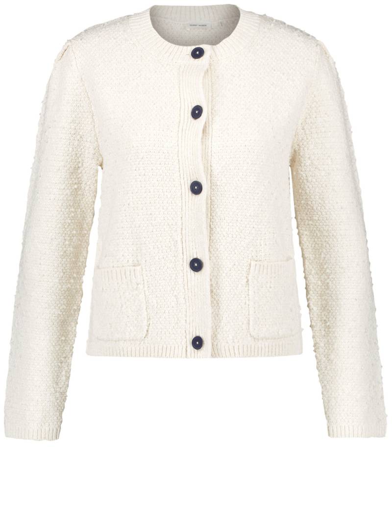 GERRY WEBER Edition - Kastige Strickjacke in Strukturoptik whisper white - Gr. - 48 von GERRY WEBER Edition