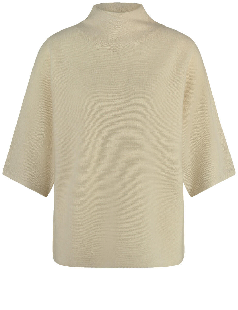 GERRY WEBER Edition - Kurzarmpullover mit Kaschmiranteil beige - Gr. - 40 von GERRY WEBER Edition