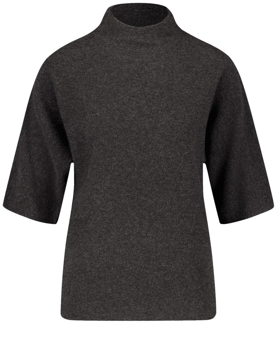 GERRY WEBER Edition - Kurzarmpullover mit Kaschmiranteil grau - Gr. - 38 von GERRY WEBER Edition