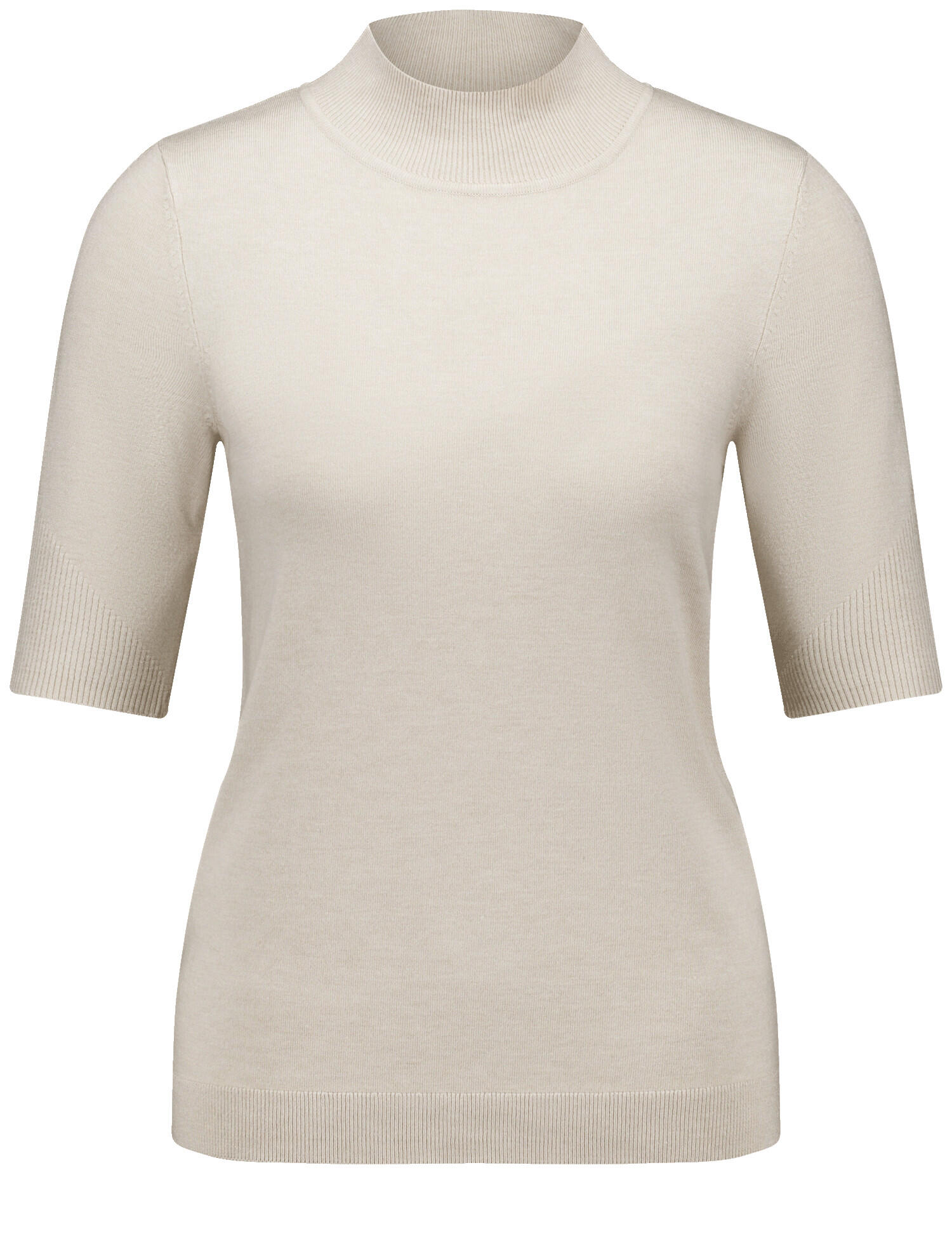 GERRY WEBER Edition - Kurzarmpullover mit Turtleneck cream melange - Gr. - 44 von GERRY WEBER Edition