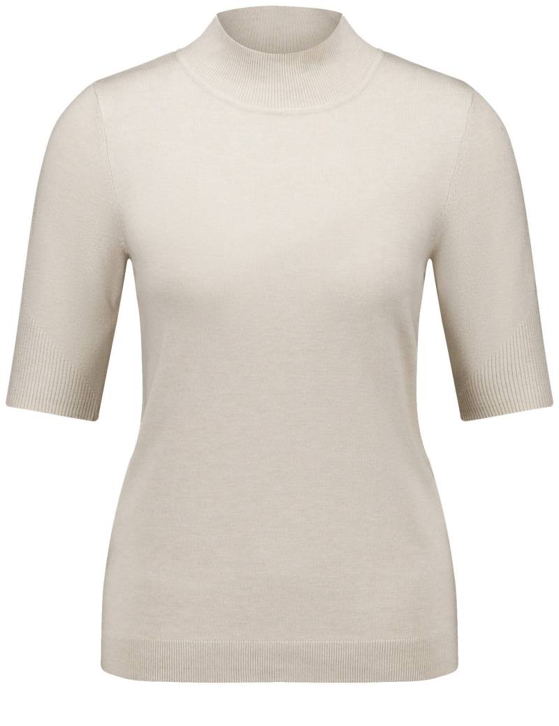 GERRY WEBER Edition - Kurzarmpullover mit Turtleneck cream melange - Gr. - 44 von GERRY WEBER Edition