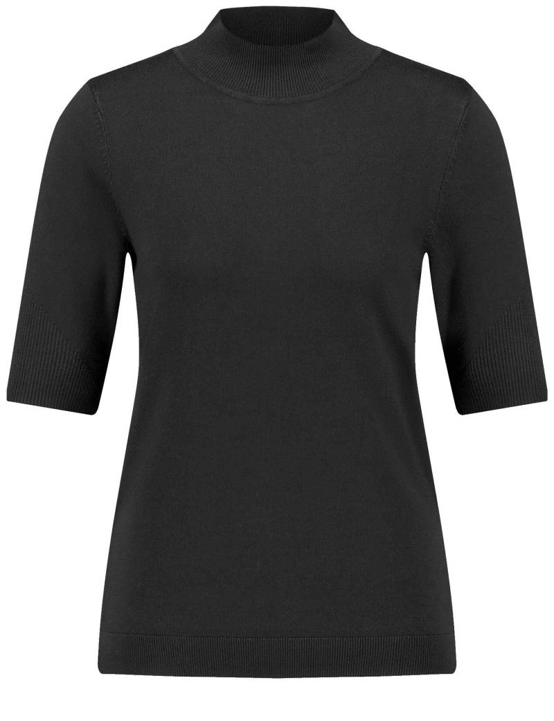 GERRY WEBER Edition - Kurzarmpullover mit Turtleneck schwarz - Gr. - 46 von GERRY WEBER Edition