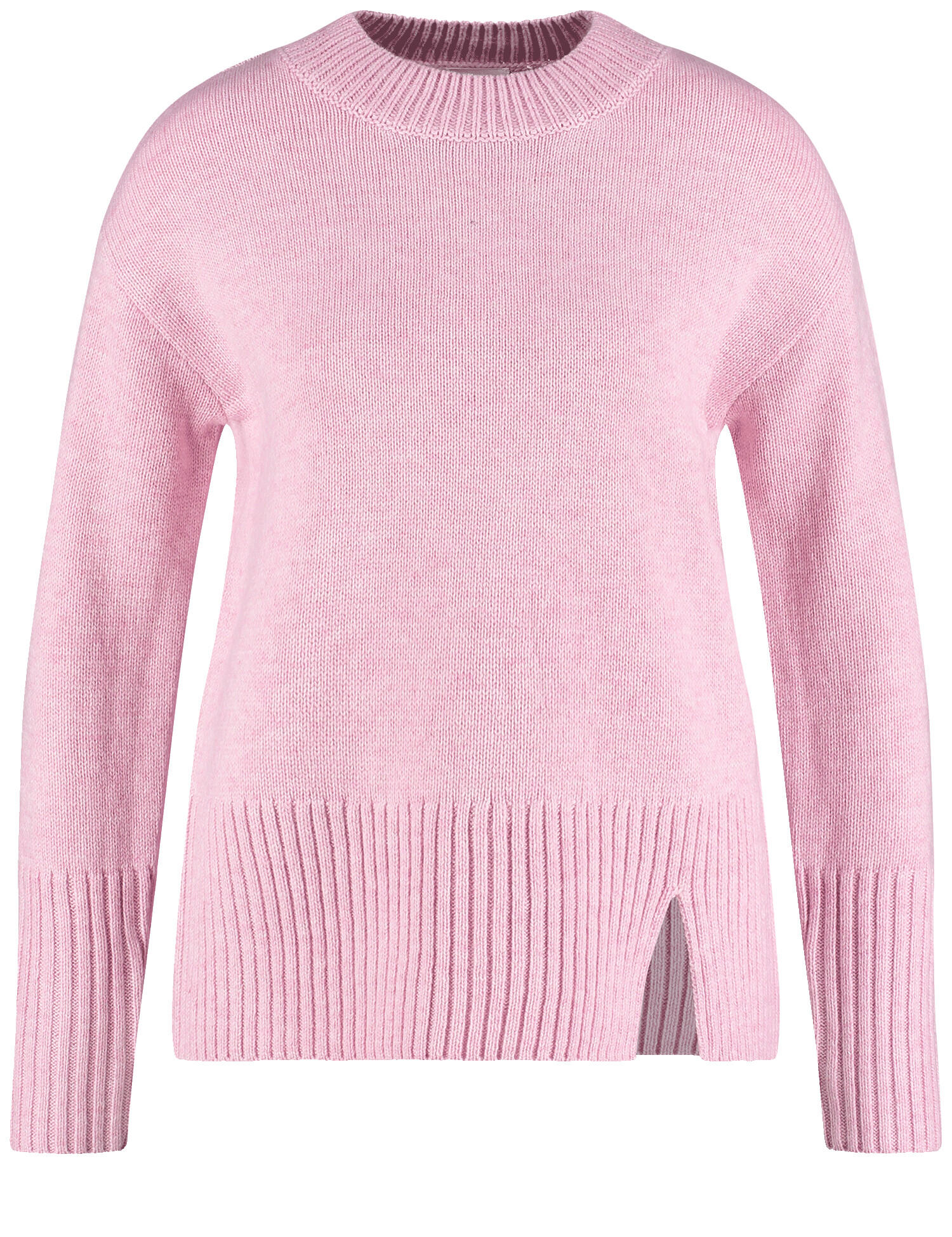 GERRY WEBER Edition - Kuscheliger Strickpullover mit Saumschlitz rose quartz melange - Gr. - 44 von GERRY WEBER Edition