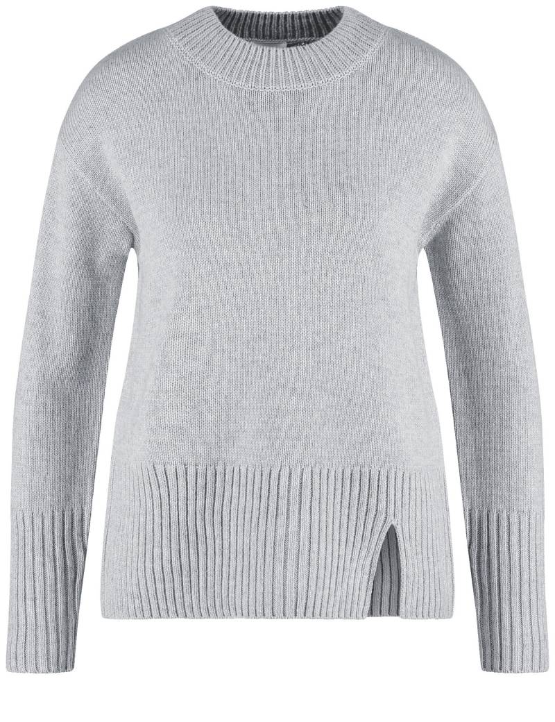 GERRY WEBER Edition - Kuscheliger Strickpullover mit Saumschlitz silver grey melange - Gr. - 38 von GERRY WEBER Edition