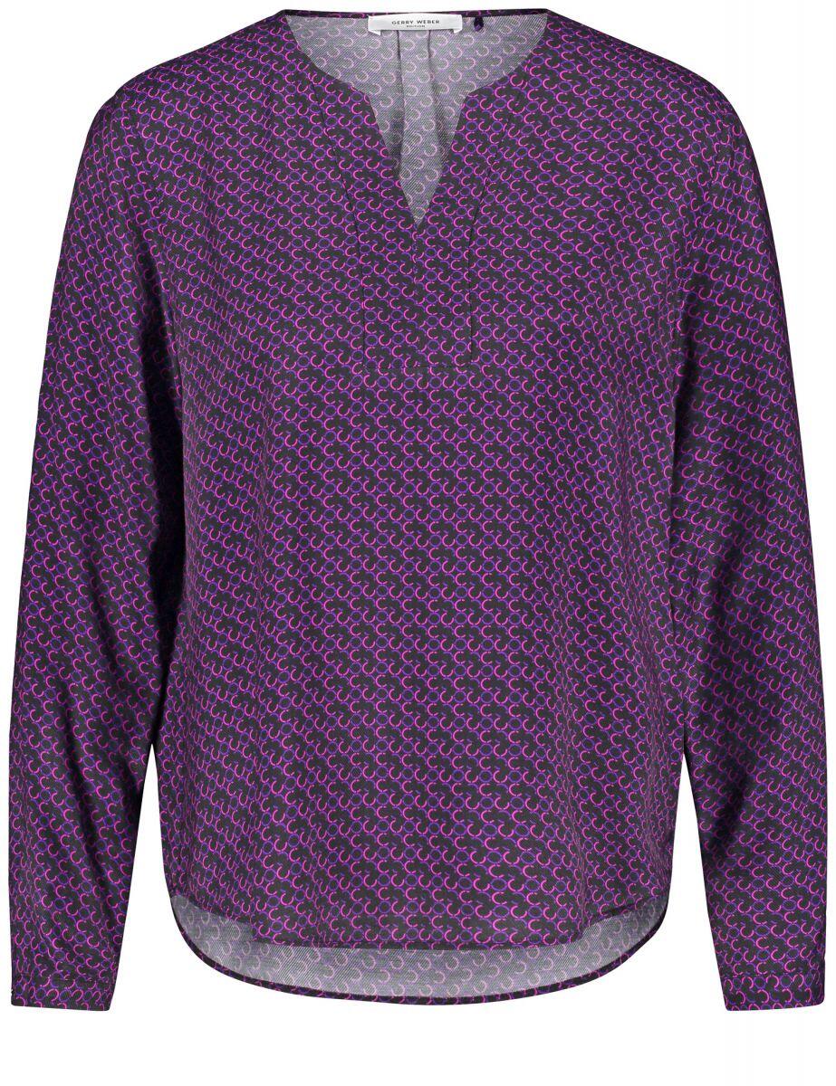 GERRY WEBER Edition - Langarmbluse aus Satin mit Tunikaausschnitt pink - Gr. - 40 von GERRY WEBER Edition