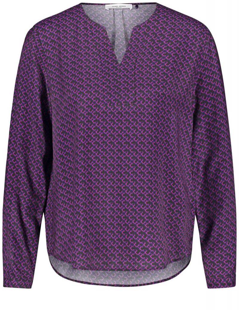 GERRY WEBER Edition - Langarmbluse aus Satin mit Tunikaausschnitt pink - Gr. - 40 von GERRY WEBER Edition