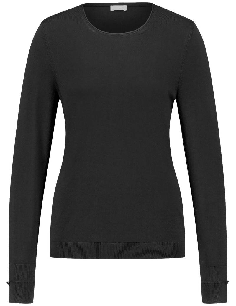 GERRY WEBER Edition - Langarmpullover aus nachhaltigem Feinstrick schwarz - Gr. - 46 von GERRY WEBER Edition