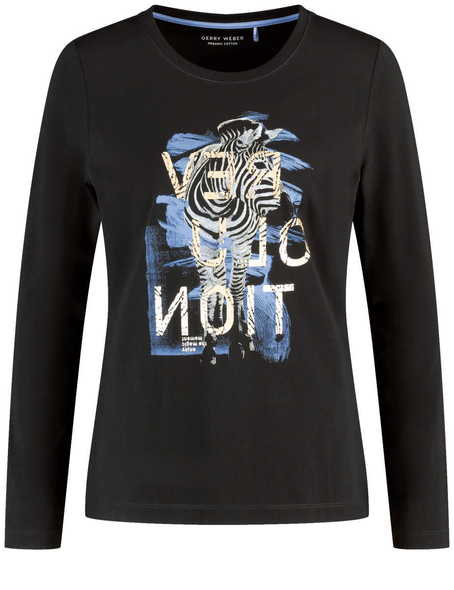 GERRY WEBER Edition - Langarmshirt mit Animal-Frontprint schwarz - Gr. - 40 von GERRY WEBER Edition