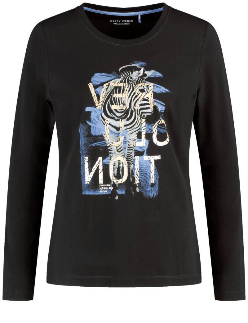 GERRY WEBER Edition - Langarmshirt mit Animal-Frontprint schwarz - Gr. - 44 von GERRY WEBER Edition
