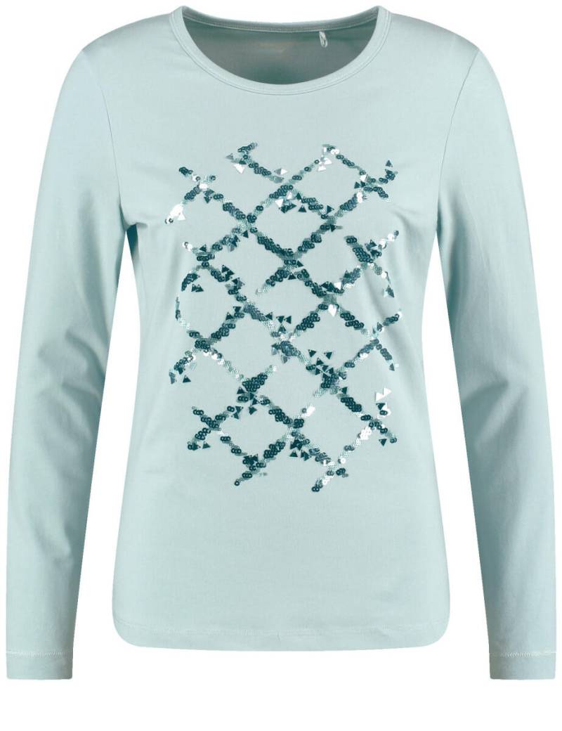 GERRY WEBER Edition - Langarmshirt mit Pailletten grün - Gr. - 44 von GERRY WEBER Edition