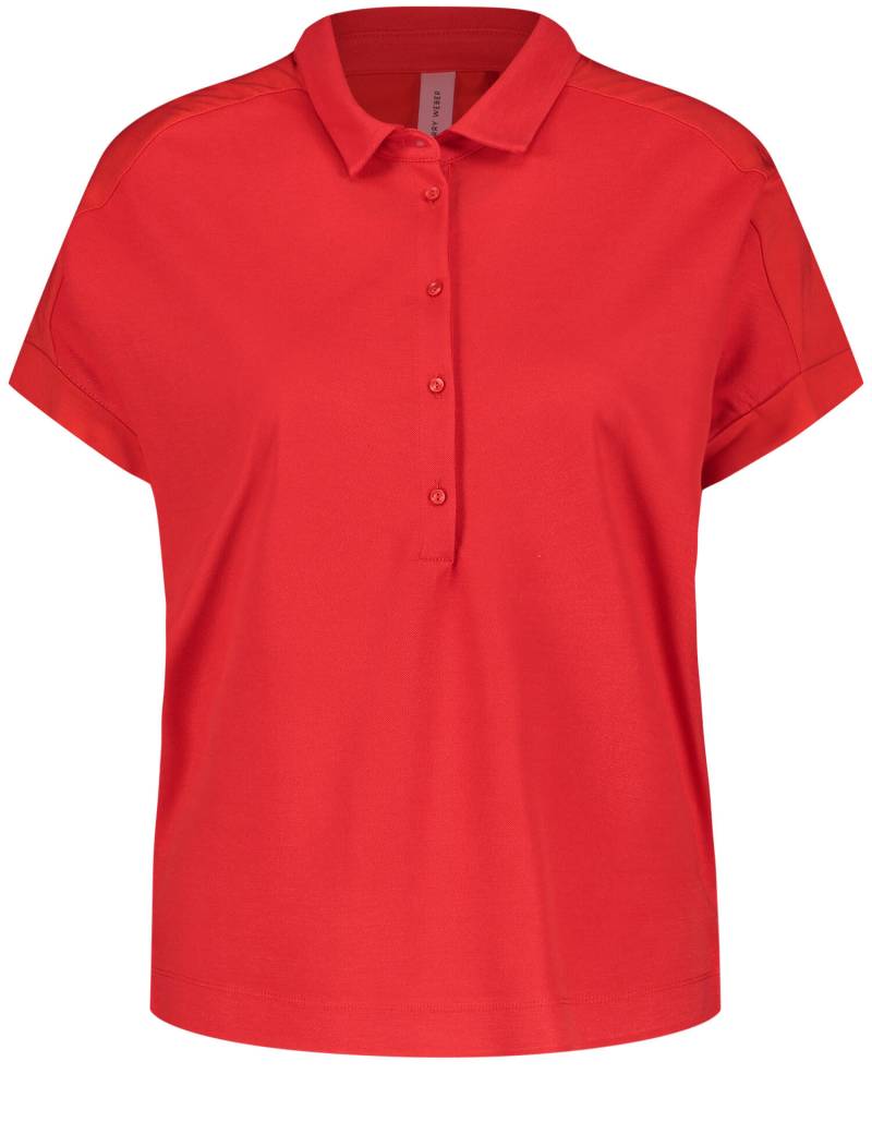 GERRY WEBER Edition - Lockeres Poloshirt EcoVero bright red - Gr. - 46 von GERRY WEBER Edition