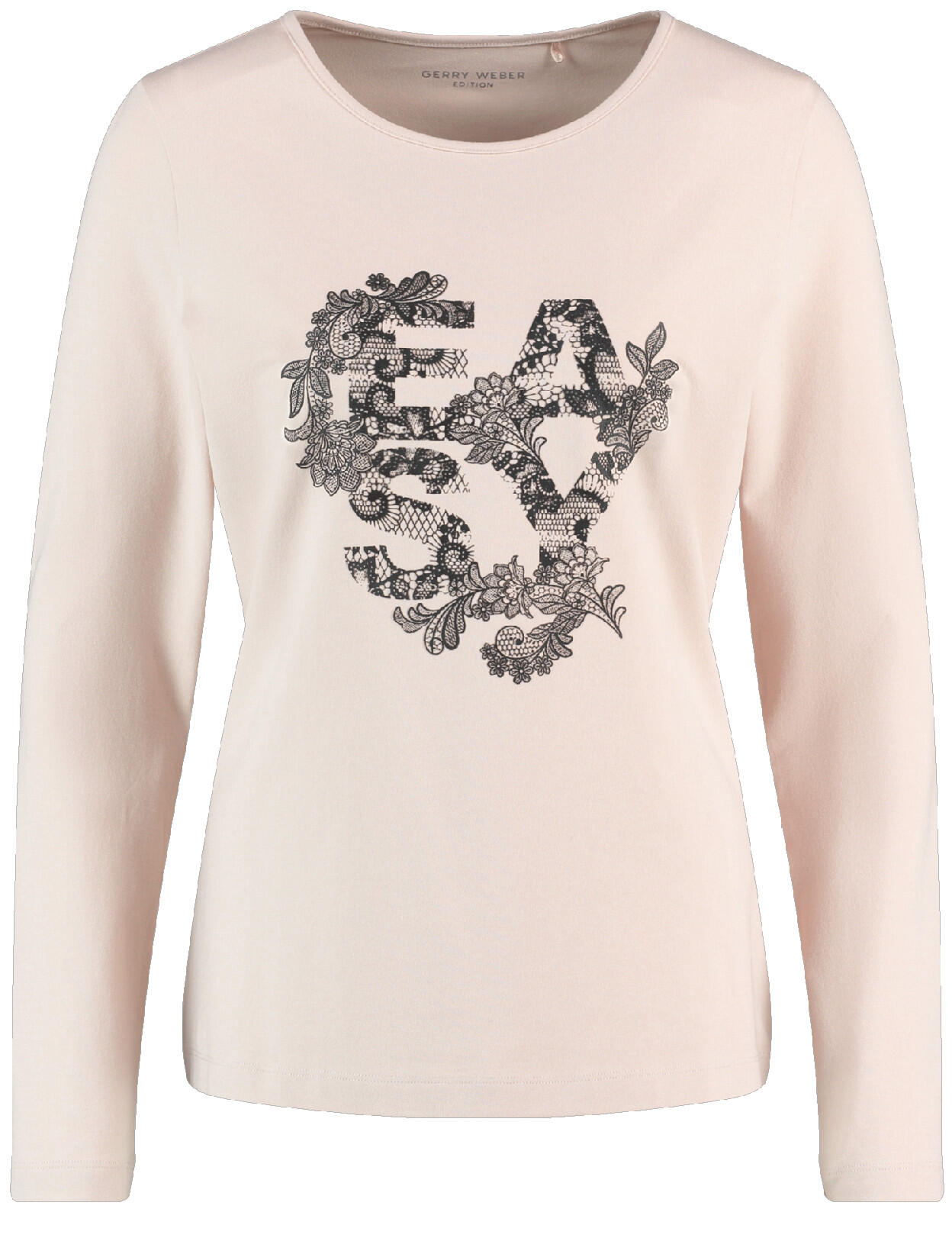 GERRY WEBER Edition - Nachhaltiges Langarmshirt mit Frontprint beige - Gr. - 36 von GERRY WEBER Edition