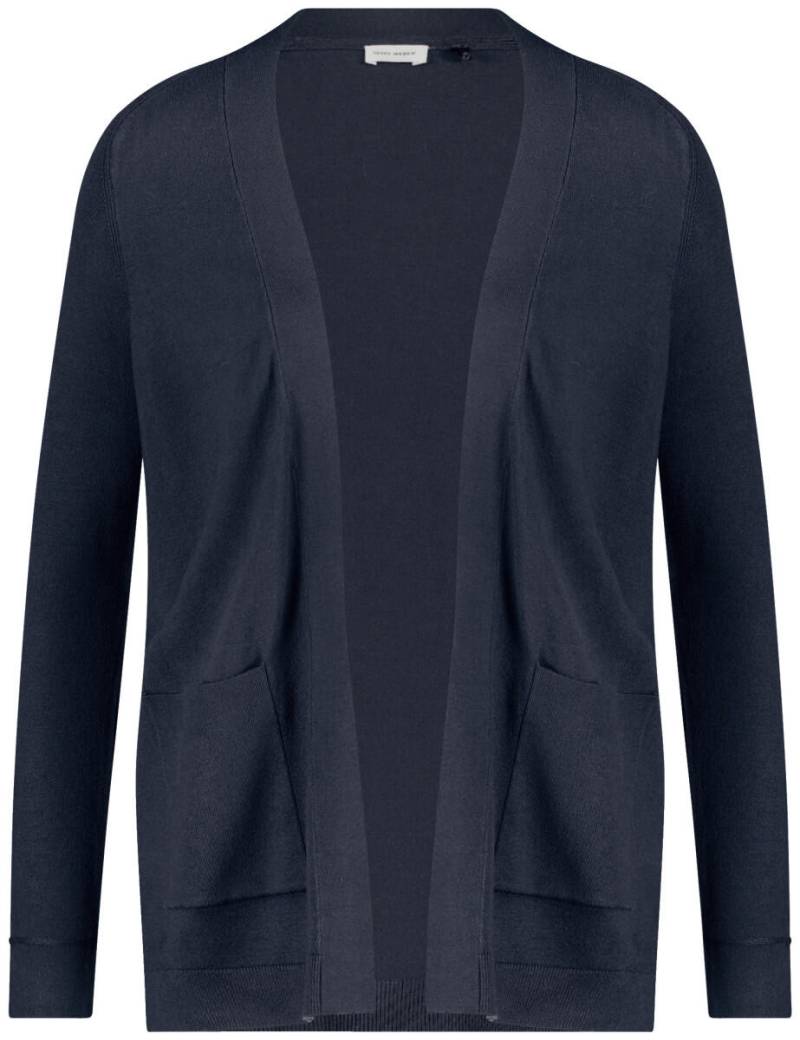 GERRY WEBER Edition - Offener Cardigan aus Feinstrick blau - Gr. - 38 von GERRY WEBER Edition