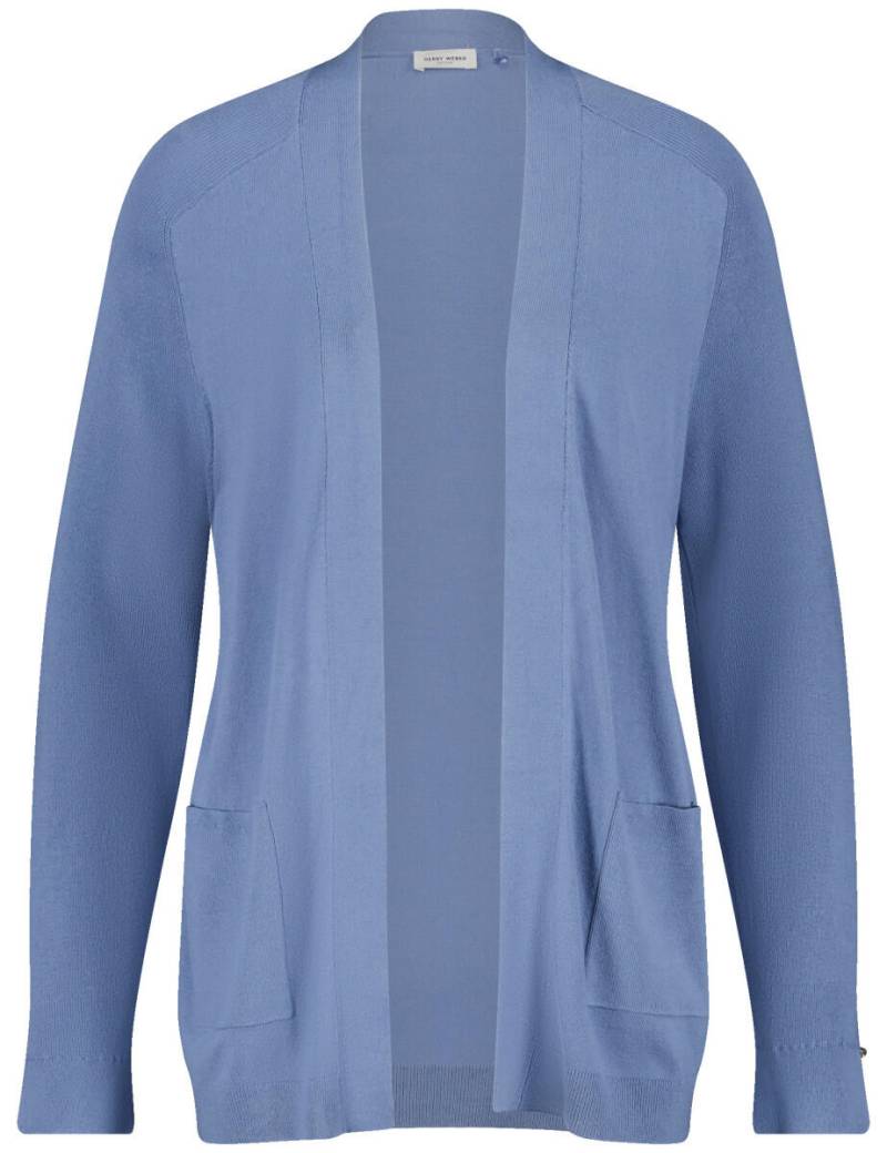 GERRY WEBER Edition - Offener Cardigan aus Feinstrick blau - Gr. - 40 von GERRY WEBER Edition