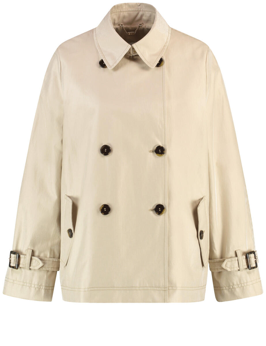 GERRY WEBER Edition - Outdoorjacke mit leichtem Glanz beige/weiß - Gr. - 38 von GERRY WEBER Edition