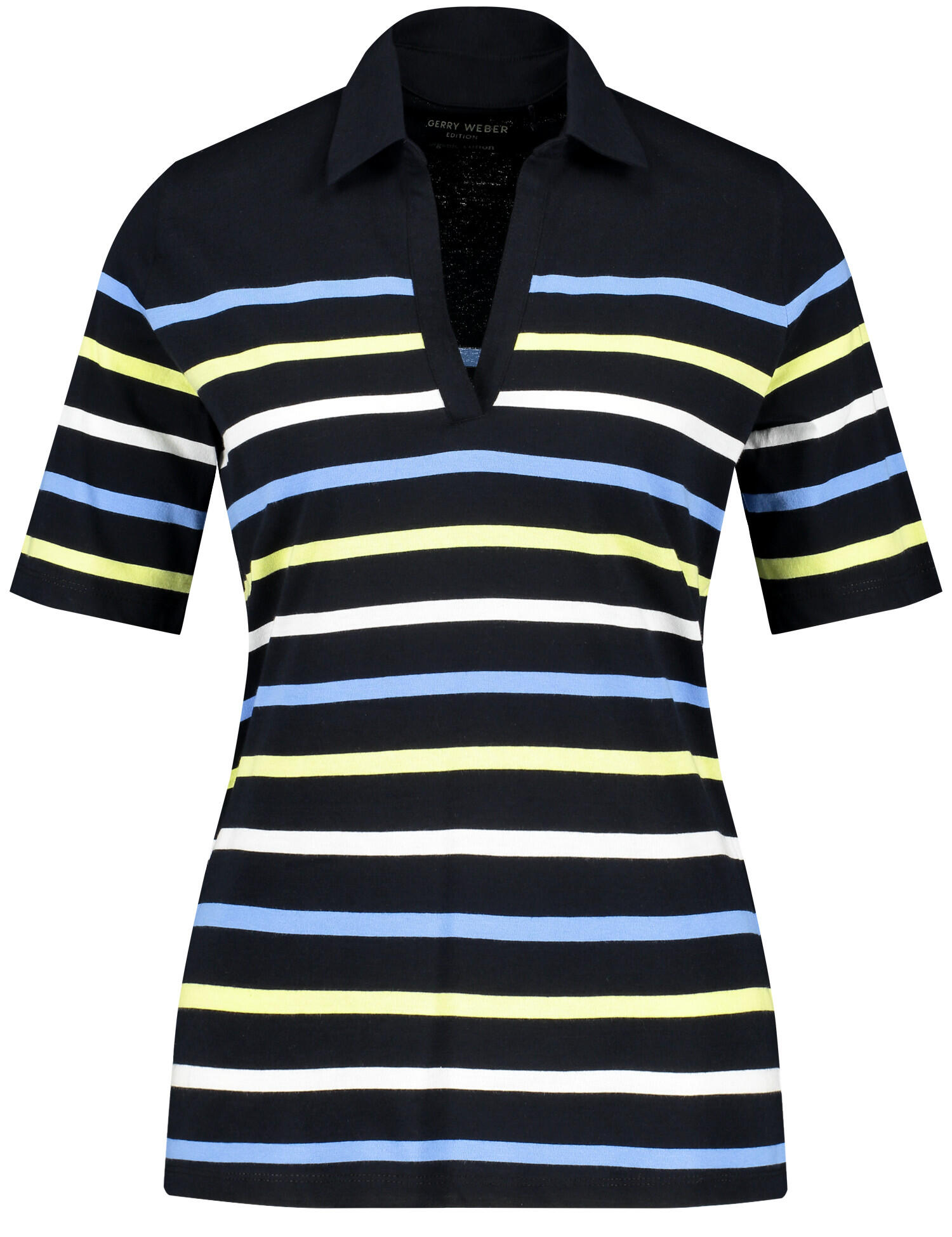 GERRY WEBER Edition - Poloshirt mit Ringeldessin blau ringel - Gr. - 44 von GERRY WEBER Edition
