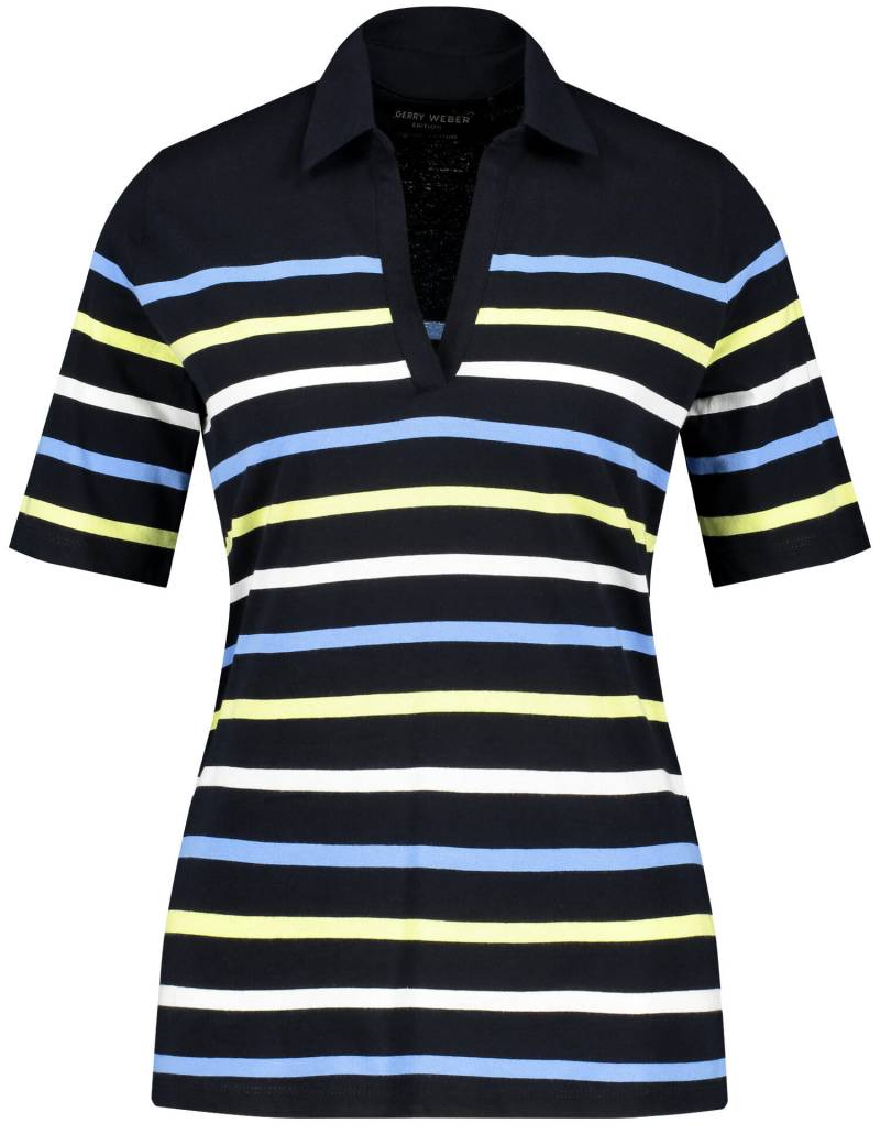 GERRY WEBER Edition - Poloshirt mit Ringeldessin blau ringel - Gr. - 44 von GERRY WEBER Edition