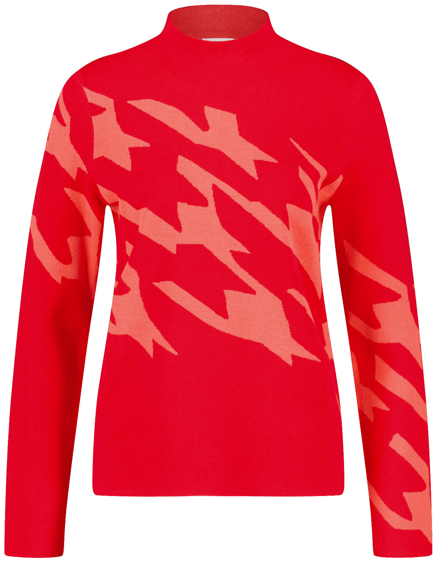 GERRY WEBER Edition - Pullover in Jacquard-Strick red/rouge hooundstooth jcd - Gr. - 40 von GERRY WEBER Edition