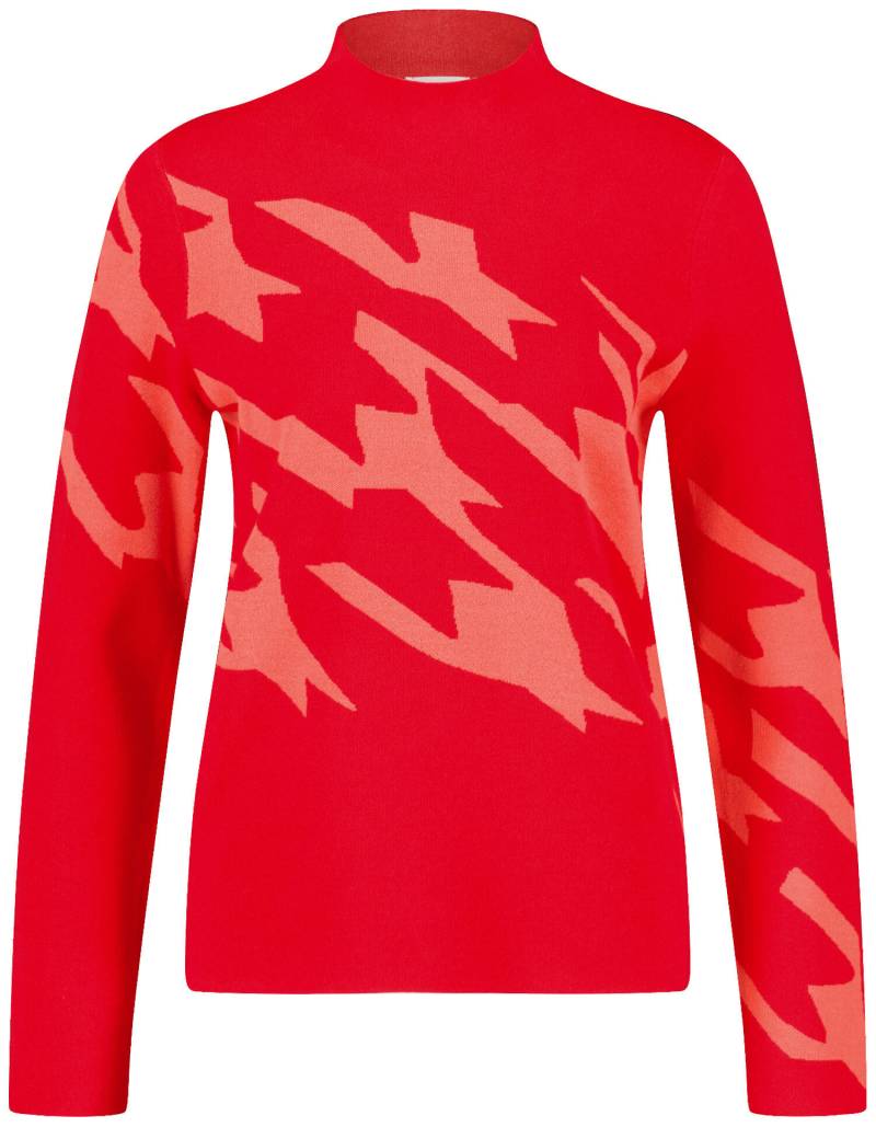 GERRY WEBER Edition - Pullover in Jacquard-Strick red/rouge hooundstooth jcd - Gr. - 44 von GERRY WEBER Edition