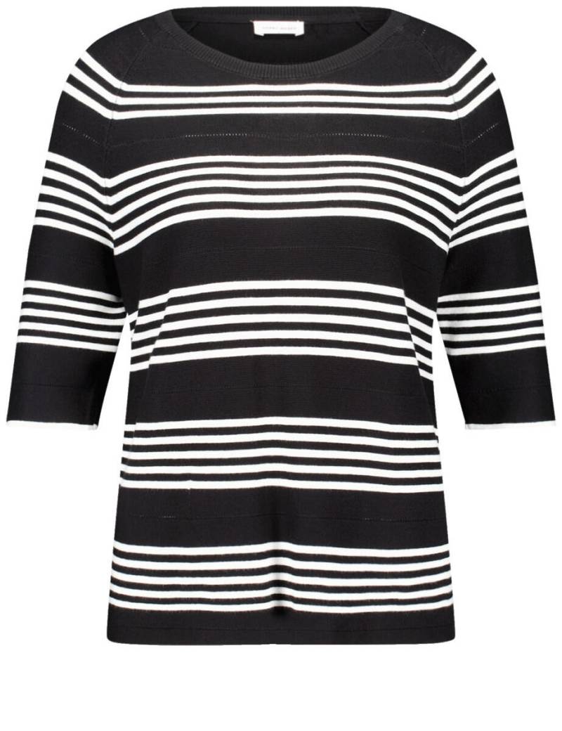 GERRY WEBER Edition - Pullover mit Streifenmuster schwarz - Gr. - 38 von GERRY WEBER Edition