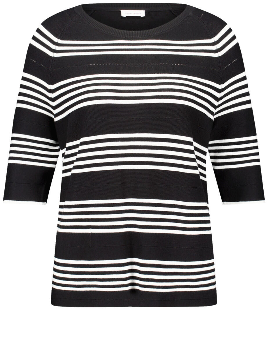 GERRY WEBER Edition - Pullover mit Streifenmuster schwarz - Gr. - 40 von GERRY WEBER Edition