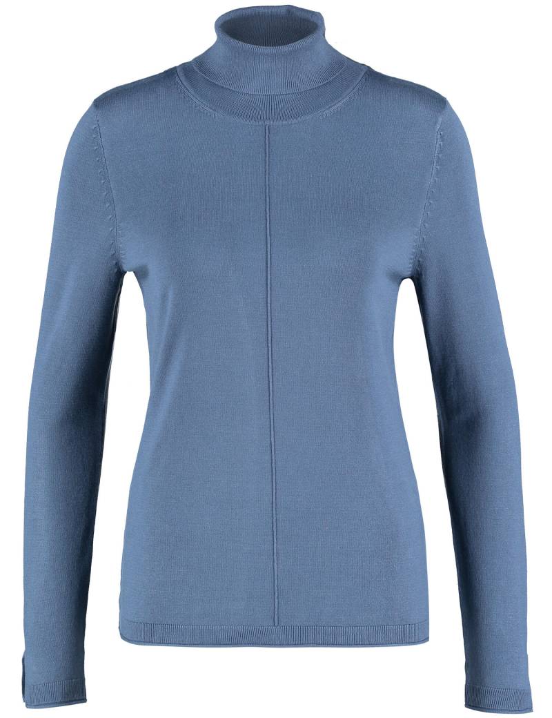 GERRY WEBER Edition - Rollkragenpullover mit Armschlitzen blue steel - Gr. - 46 von GERRY WEBER Edition