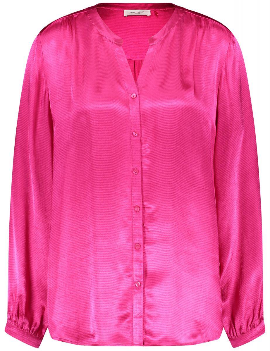 GERRY WEBER Edition - Satinierte Bluse mit abgerundetem Saum pink - Gr. - 36 von GERRY WEBER Edition