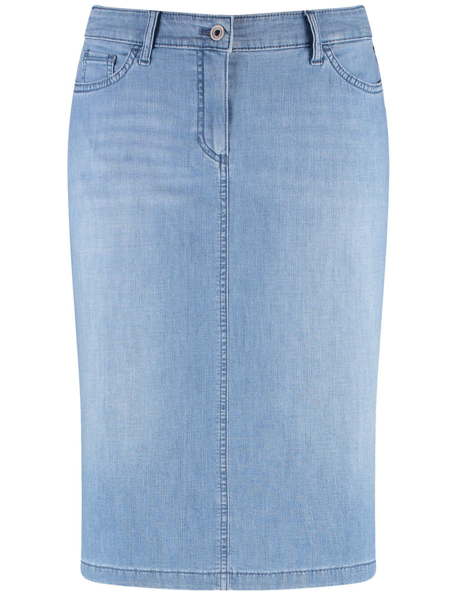 GERRY WEBER Edition - Stretchiger Jeansrock mit Gehschlitz blau - Gr. - 46 von GERRY WEBER Edition