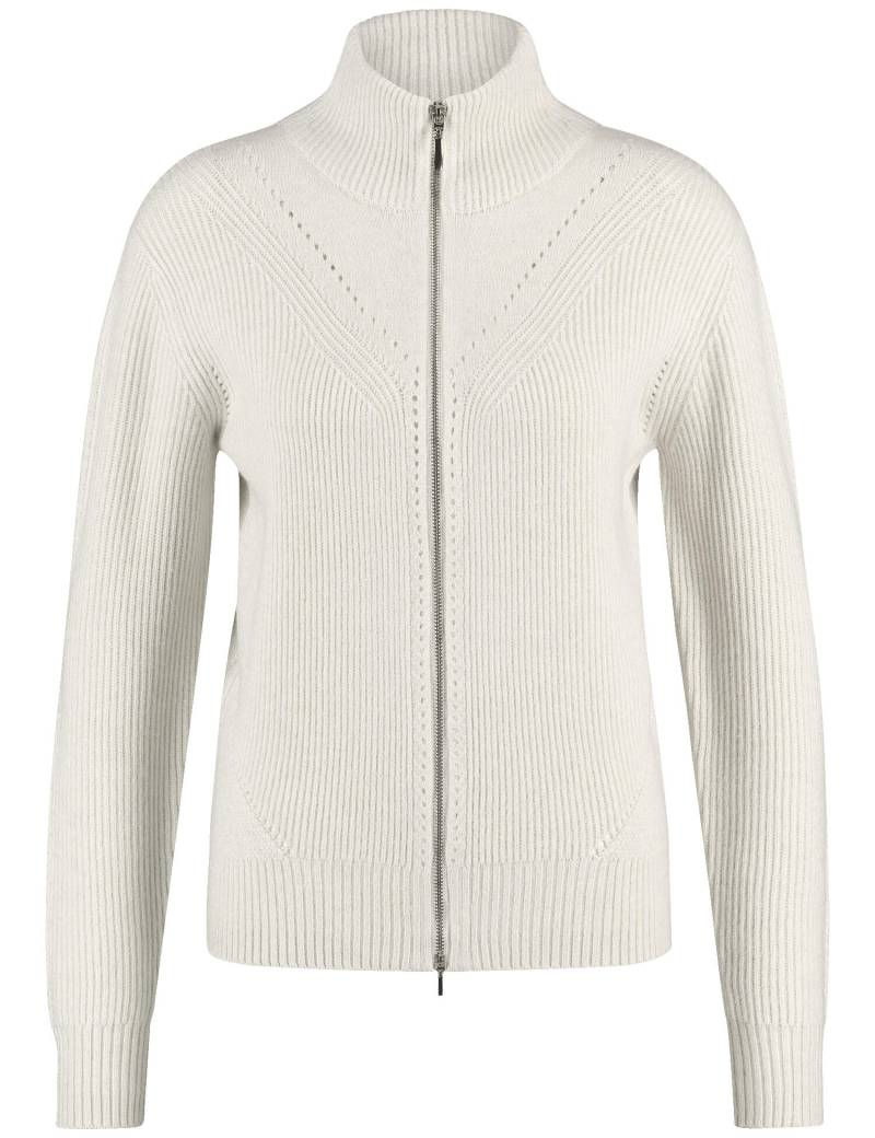 GERRY WEBER Edition - Strickjacke mit 2-Wege-Reißverschluss cream melange - Gr. - 42 von GERRY WEBER Edition
