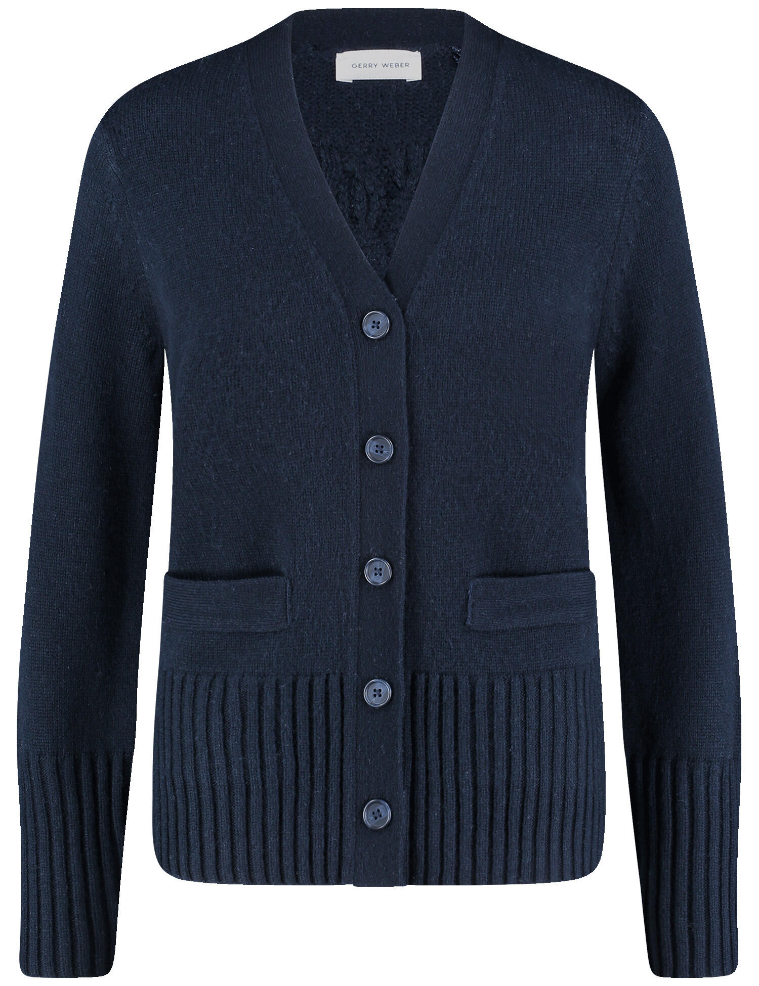 GERRY WEBER Edition - Strickjacke mit Wollanteil navy - Gr. - 40 von GERRY WEBER Edition