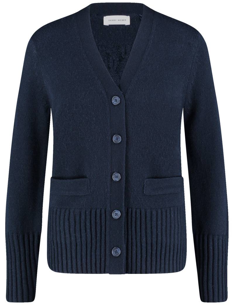 GERRY WEBER Edition - Strickjacke mit Wollanteil navy - Gr. - 44 von GERRY WEBER Edition