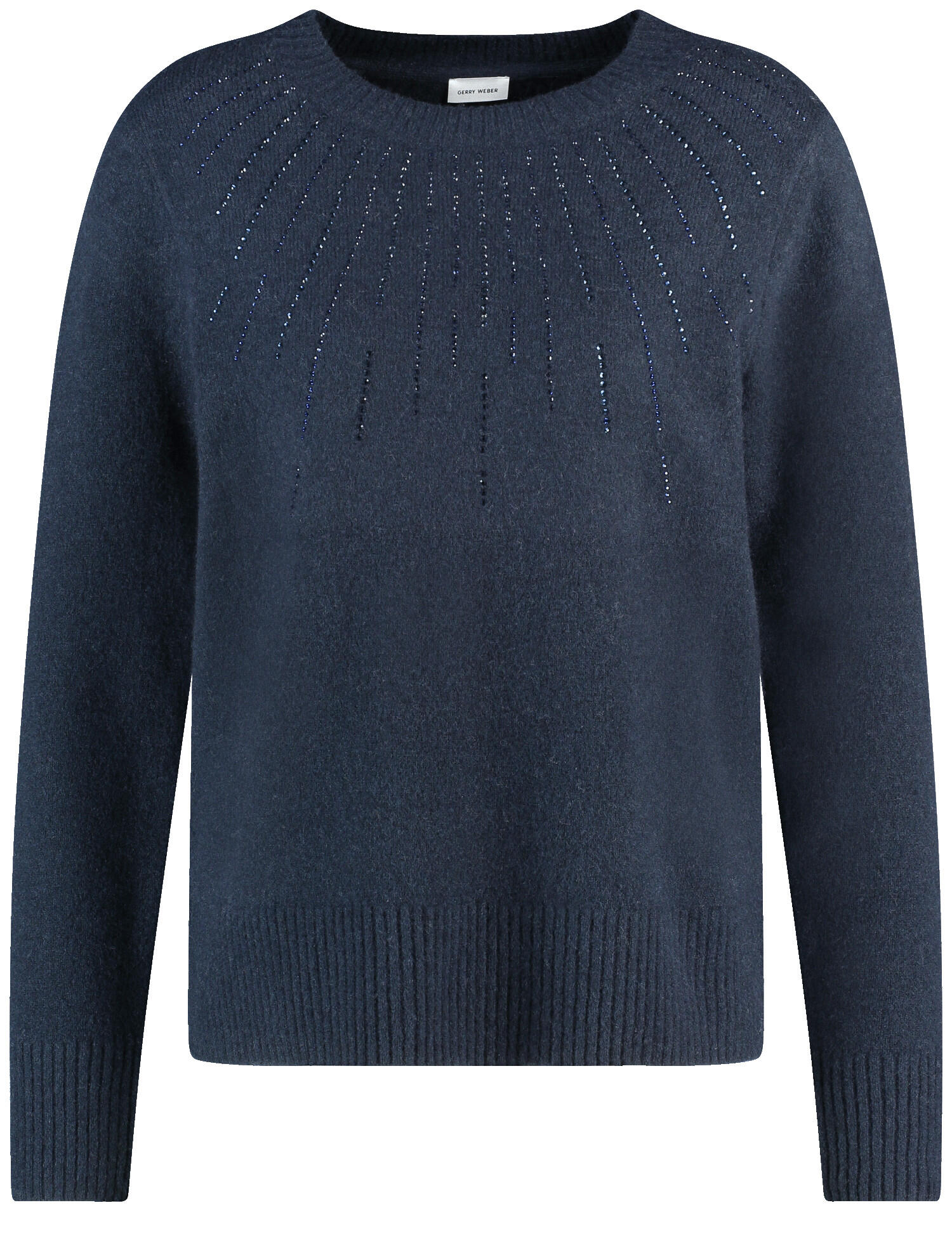 GERRY WEBER Edition - Strickpullover mit Ziersteinchen navy - Gr. - 44 von GERRY WEBER Edition