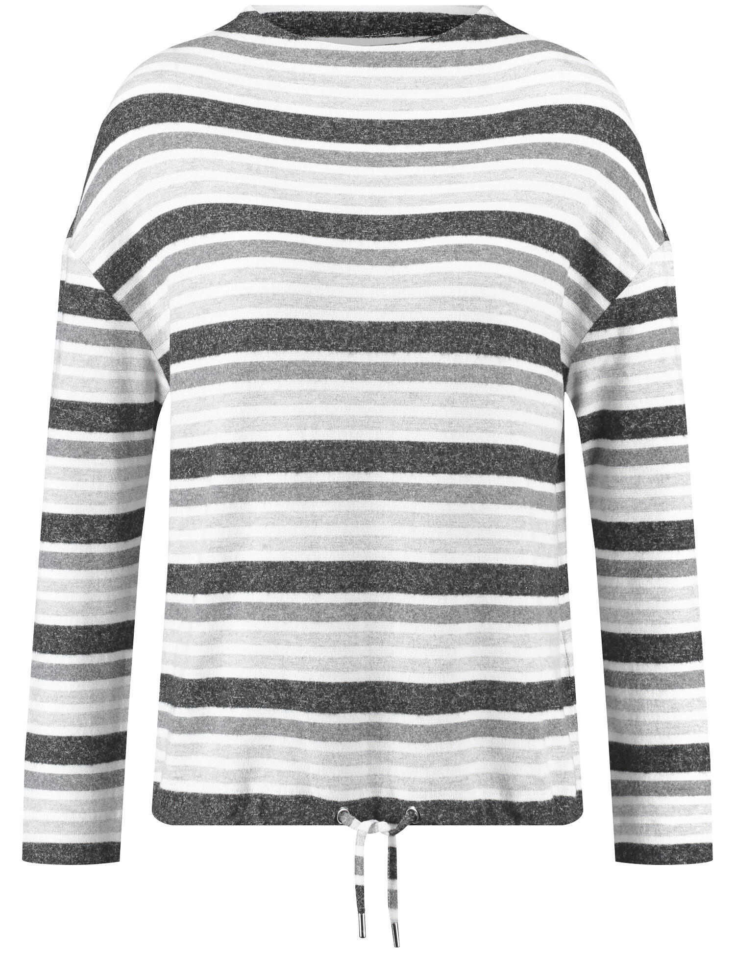 GERRY WEBER Edition - T-Shirt 1/1 Arm grau ringel - Gr. - 44 von GERRY WEBER Edition