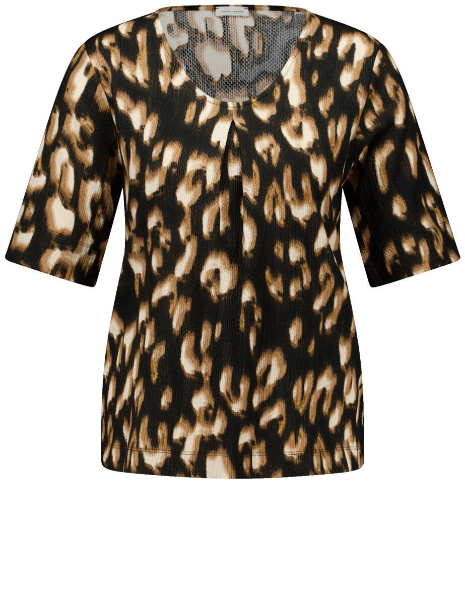 GERRY WEBER Edition - T-Shirt 3/4 Arm braun/schwarz - Gr. - 46 von GERRY WEBER Edition