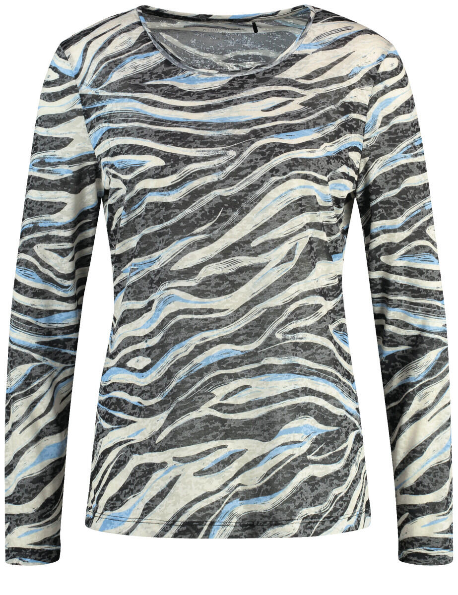 GERRY WEBER Edition - T-Shirt mit Muster blau/schwarz - Gr. - 40 von GERRY WEBER Edition