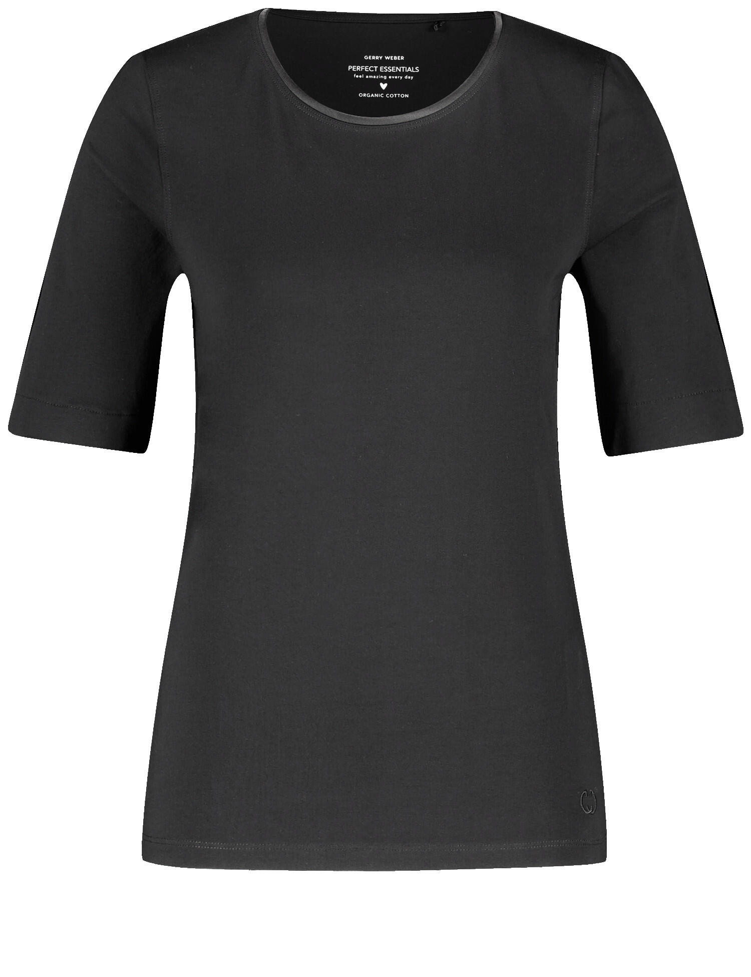 GERRY WEBER Edition - T-Shirt mit Satinblende schwarz - Gr. - 42 von GERRY WEBER Edition