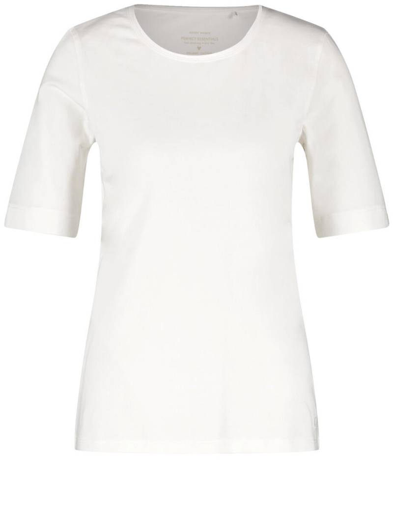 GERRY WEBER Edition - T-Shirt mit Satinblende weiß - Gr. - 40 von GERRY WEBER Edition