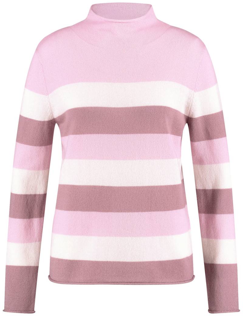 GERRY WEBER Edition - Wollpullover mit Blockstreifen rose/mauve stripes - Gr. - 44 von GERRY WEBER Edition