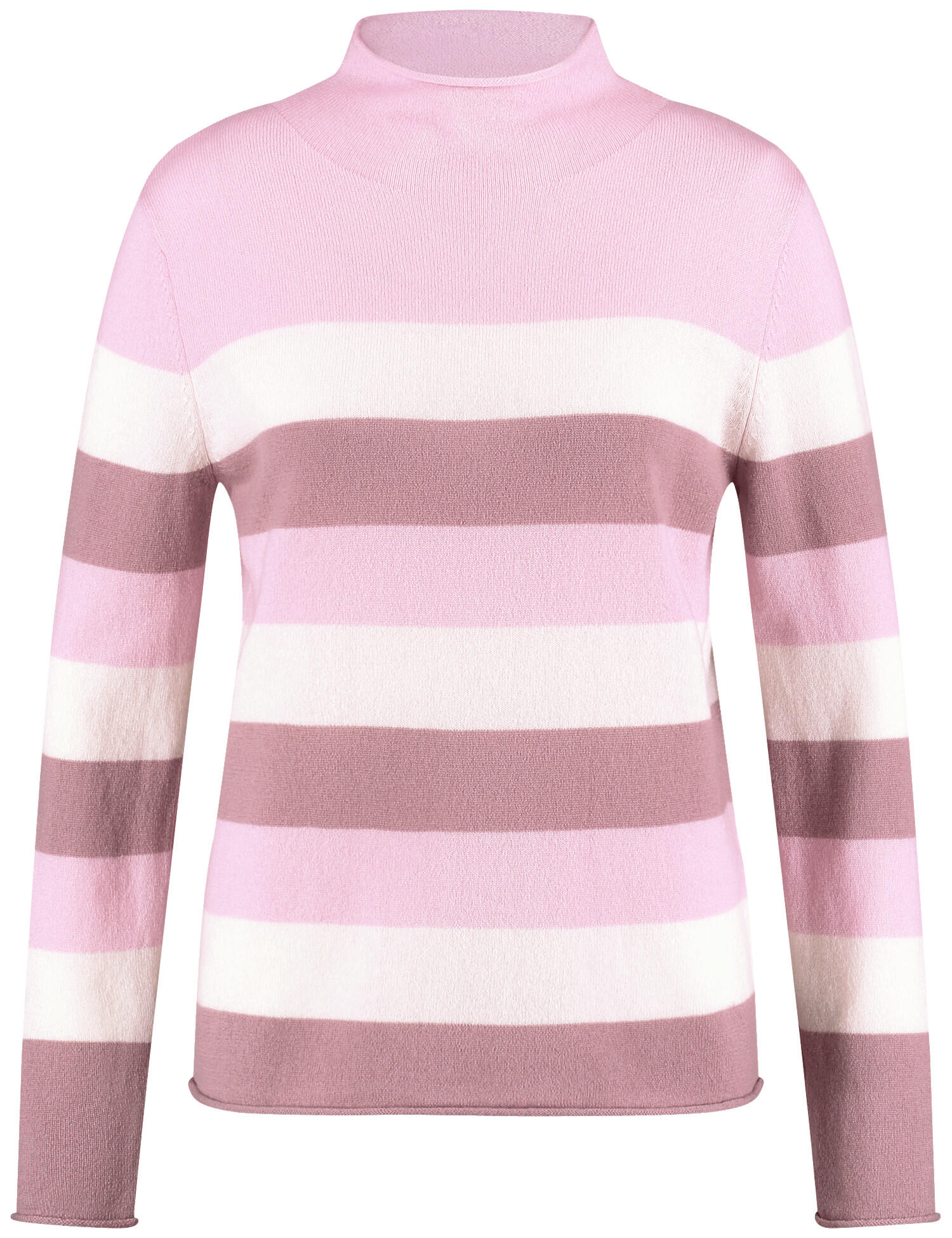 GERRY WEBER Edition - Wollpullover mit Blockstreifen rose/mauve stripes - Gr. - 46 von GERRY WEBER Edition