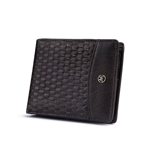 Schlanke Herren-Geldbörse, RFID-blockierend, echtes Leder, für 6+ Karten und Bargeld, mit 1 Ausweisfenster, Diebstahlschutz, sichere Brieftasche für Reisen und den täglichen Gebrauch (mit Geschenkbox von GES