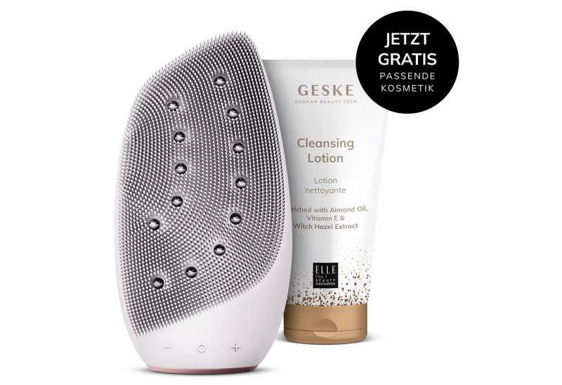 GESKE German Beauty Tech Elektrische Gesichtsreinigungsbürste Sonic Thermo Facial Brush & Face-Lifter in Starlight + Gratis Kosmetik, Packung (Gerät & USB-Ladekabel), 2-tlg., Gerät inkl. kostenloser APP (SmartAppGuided Device), Mit der GESKE App erhältst Du deine personalisierte Hautpflegeroutine. von GESKE German Beauty Tech
