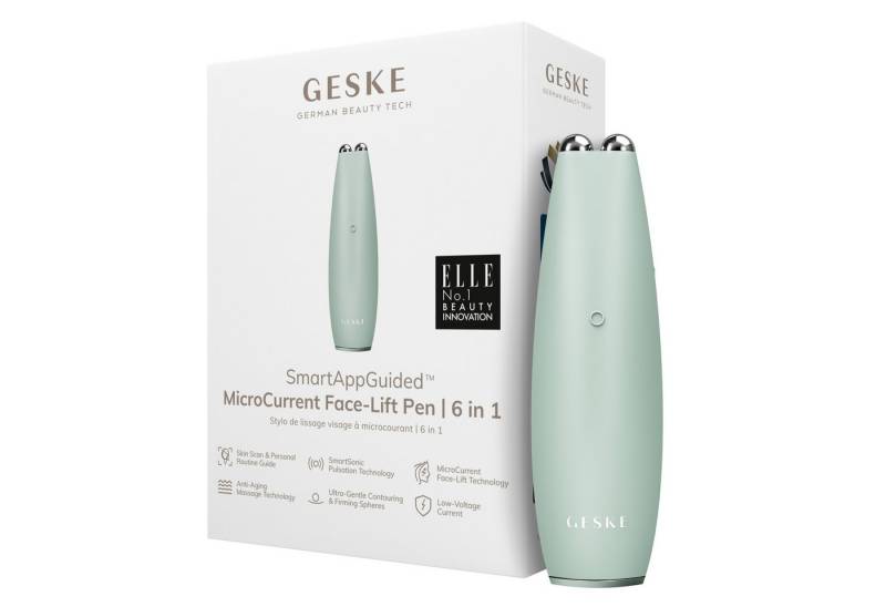 GESKE German Beauty Tech Enhancer SmartAppGuided™ MicroCurrent Face-Lift Pen 6 in 1, Packung (Gerät & USB-Ladekabel), 2-tlg., Gerät inkl. kostenloser APP (SmartAppGuided Device), Mit der GESKE App erhältst Du deine personalisierte Hautpflegeroutine. von GESKE German Beauty Tech