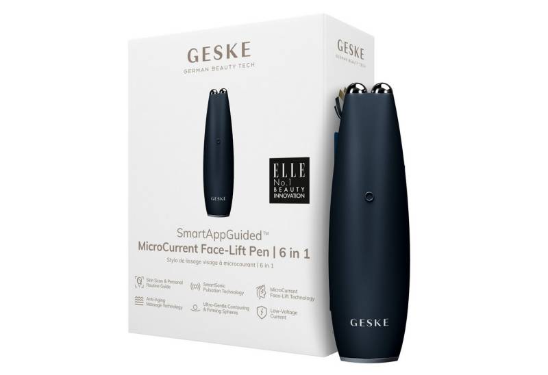 GESKE German Beauty Tech Enhancer SmartAppGuided™ MicroCurrent Face-Lift Pen 6 in 1, Packung (Gerät & USB-Ladekabel), 2-tlg., Gerät inkl. kostenloser APP (SmartAppGuided Device), Mit der GESKE App erhältst Du deine personalisierte Hautpflegeroutine. von GESKE German Beauty Tech