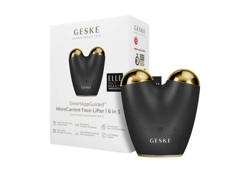 GESKE German Beauty Tech Enhancer SmartAppGuided™ MicroCurrent Face-Lifter 6 in 1, Packung (Gerät & USB-Ladekabel), 2-tlg., Gerät inkl. kostenloser APP (SmartAppGuided Device), Mit der GESKE App erhältst Du deine personalisierte Hautpflegeroutine. von GESKE German Beauty Tech