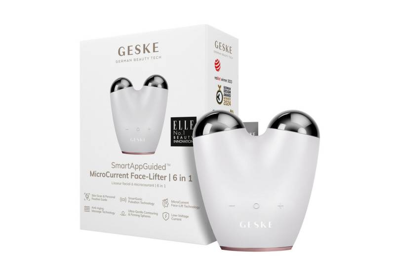 GESKE German Beauty Tech Enhancer SmartAppGuided™ MicroCurrent Face-Lifter 6 in 1, Packung (Gerät & USB-Ladekabel), 2-tlg., Gerät inkl. kostenloser APP (SmartAppGuided Device), Mit der GESKE App erhältst Du deine personalisierte Hautpflegeroutine. von GESKE German Beauty Tech