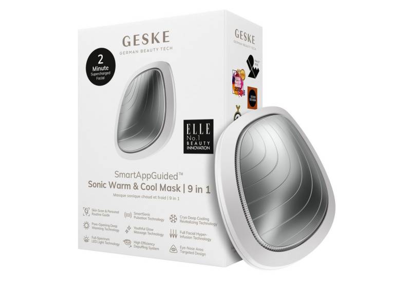 GESKE German Beauty Tech Enhancer SmartAppGuided™ Sonic Warm & Cool Mask 9 in 1, Packung (Gerät & USB-Ladekabel), 2-tlg., Gerät inkl. kostenloser APP (SmartAppGuided Device), Mit der GESKE App erhältst Du deine personalisierte Hautpflegeroutine. von GESKE German Beauty Tech