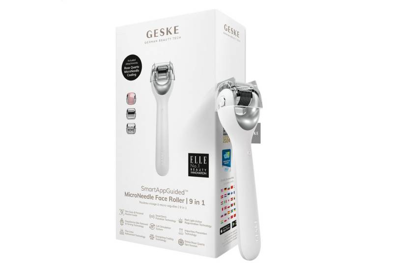GESKE German Beauty Tech Micro-Needling SmartAppGuided™ MicroNeedle Face Roller 9 in 1, Packung (Gerät & USB-Ladekabel), 2-tlg., Gerät inkl. kostenloser APP (SmartAppGuided Device), Mit der GESKE App erhältst Du deine personalisierte Hautpflegeroutine. von GESKE German Beauty Tech