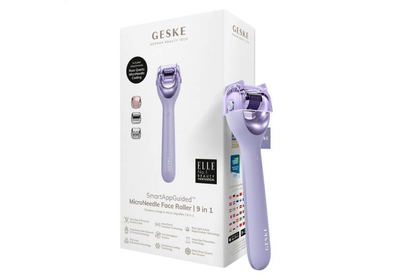 GESKE German Beauty Tech Micro-Needling SmartAppGuided™ MicroNeedle Face Roller 9 in 1, Packung (Gerät & USB-Ladekabel), 2-tlg., Gerät inkl. kostenloser APP (SmartAppGuided Device), Mit der GESKE App erhältst Du deine personalisierte Hautpflegeroutine. von GESKE German Beauty Tech