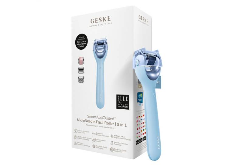 GESKE German Beauty Tech Micro-Needling SmartAppGuided™ MicroNeedle Face Roller 9 in 1, Packung (Gerät & USB-Ladekabel), 2-tlg., Gerät inkl. kostenloser APP (SmartAppGuided Device), Mit der GESKE App erhältst Du deine personalisierte Hautpflegeroutine. von GESKE German Beauty Tech